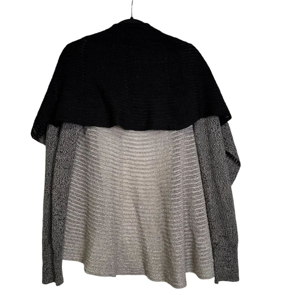 Lucky Brand Women’s MED Black & Gray Knit Wool Blend Cardigan - Picture 3 of 7